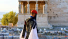 Evzone Caryatids Acropolis Athens
