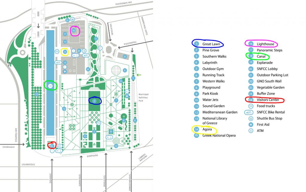 Stavros Niarchos Center Athens Map