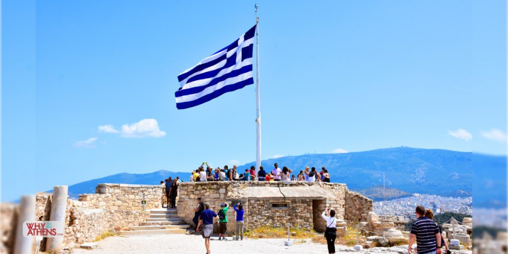 Photo Stories Athens Greece Belvedere Greek Flag