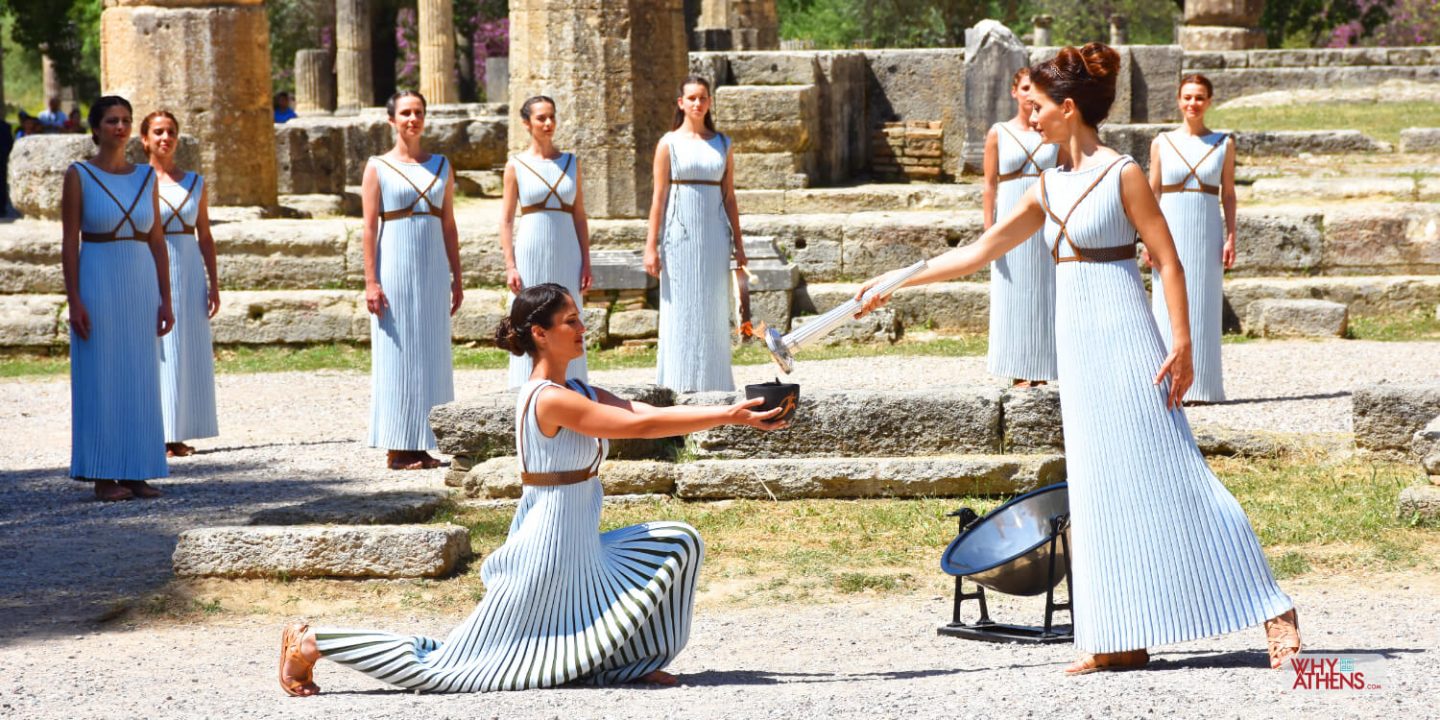 Olympic Flame Lighting Ceremony Ancient Olympia Why Athens 9834